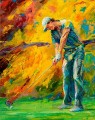 golfeur jaune impressionniste